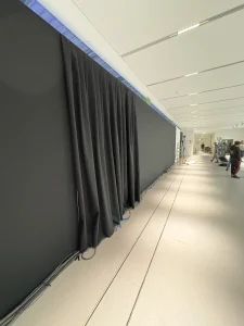 cloison habillée en coton gratté backastage 